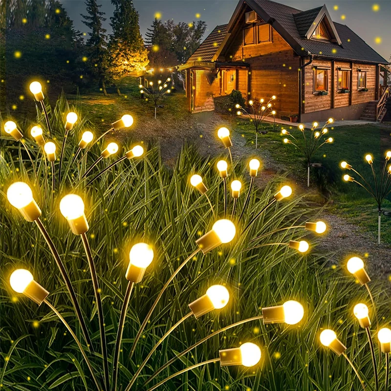Solar firefly garden lights with flexible stems for outdoor décor 1