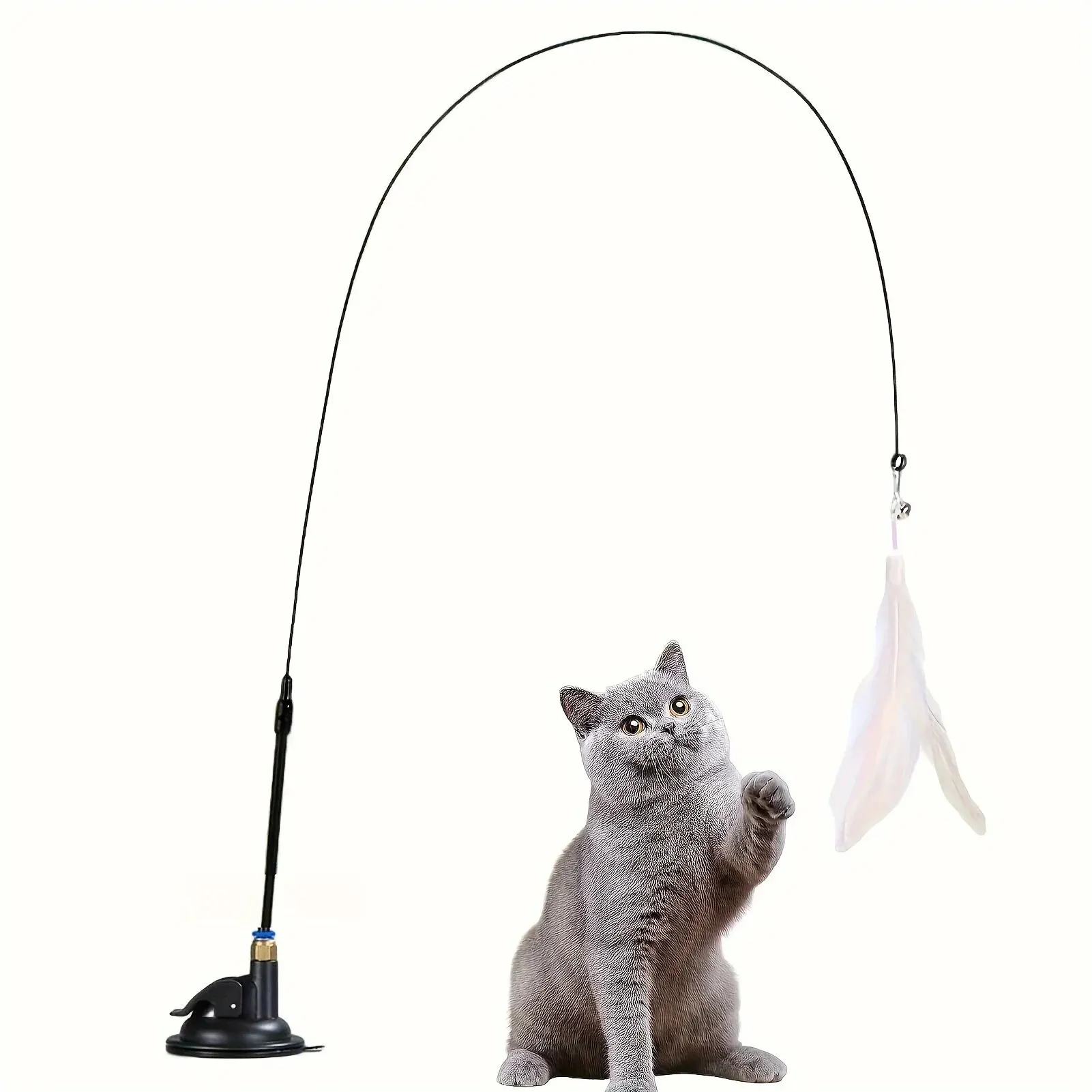 Interactive Cat Teaser Wand with Suction Cup Base 1