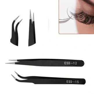 Precision Stainless Steel Tweezers (Curved or Straight) – Lash, Brow, Nail Art Tool 1