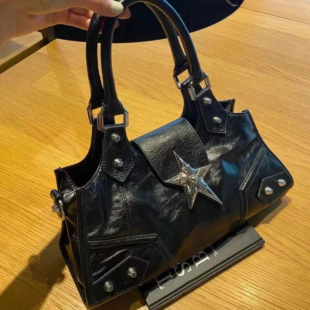 Y2K Gothic Star Shoulder Handbag – Vintage Punk Women’s Purse 1