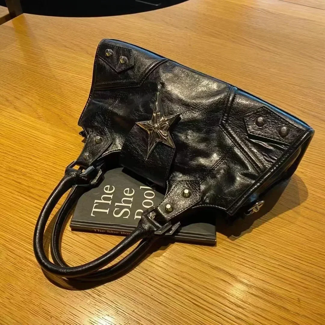 Y2K Gothic Star Shoulder Handbag – Vintage Punk Women’s Purse 2