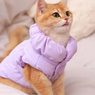 3-Layer Warm Dog Jacket for Fall & Winter – Cozy Solid Color Pet Coat for Small to Medium Dogs 3