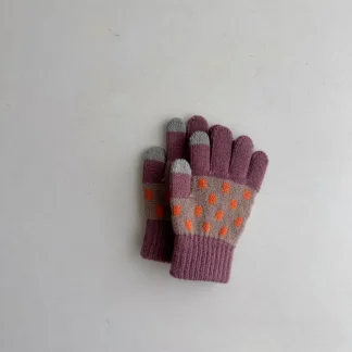 Kids Winter Knit Gloves – Soft Plush Full-Finger Gloves for Boys & Girls 14