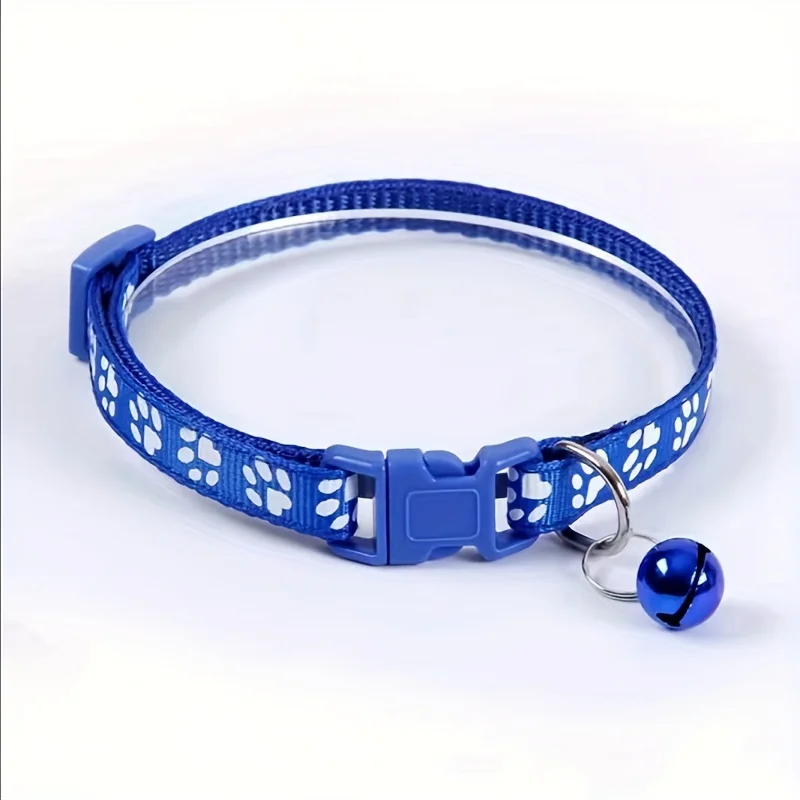 Cute adjustable cat collar with bell colorful patterned design 2