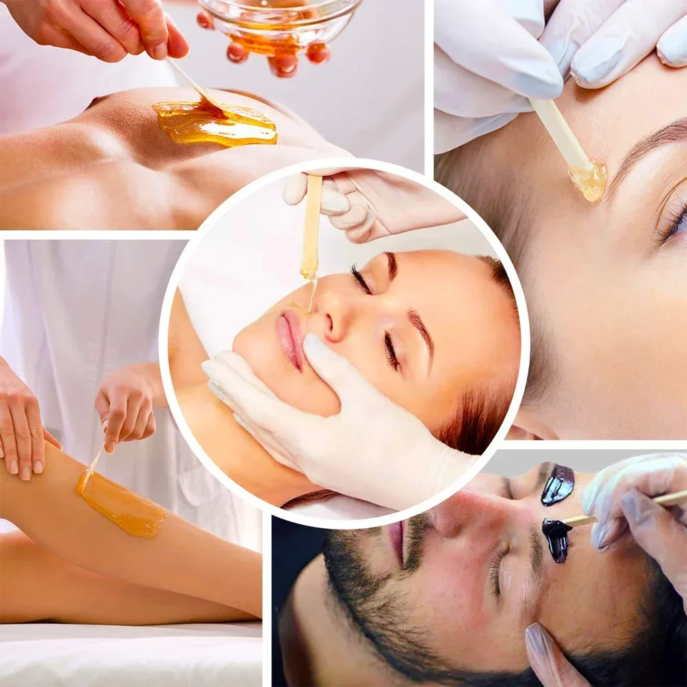 100-Pack Wooden Wax Spatulas – Disposable Hair Removal Sticks for Face & Eyebrows 4