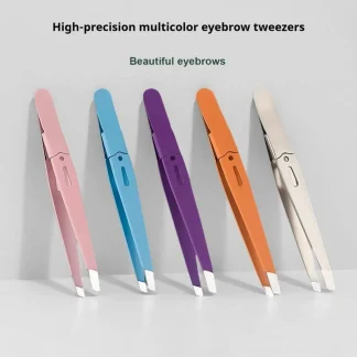 Precision Slant Tip Stainless Steel Tweezers – Expert Brow & Facial Hair Removal Tool 1