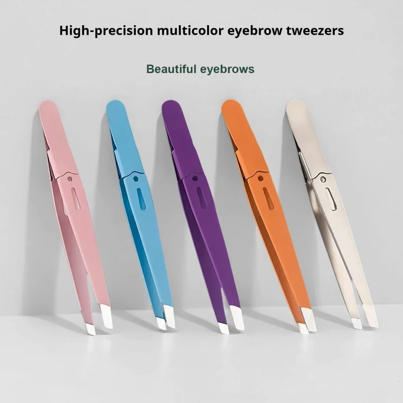 Precision Slant Tip Stainless Steel Tweezers – Expert Brow & Facial Hair Removal Tool 1