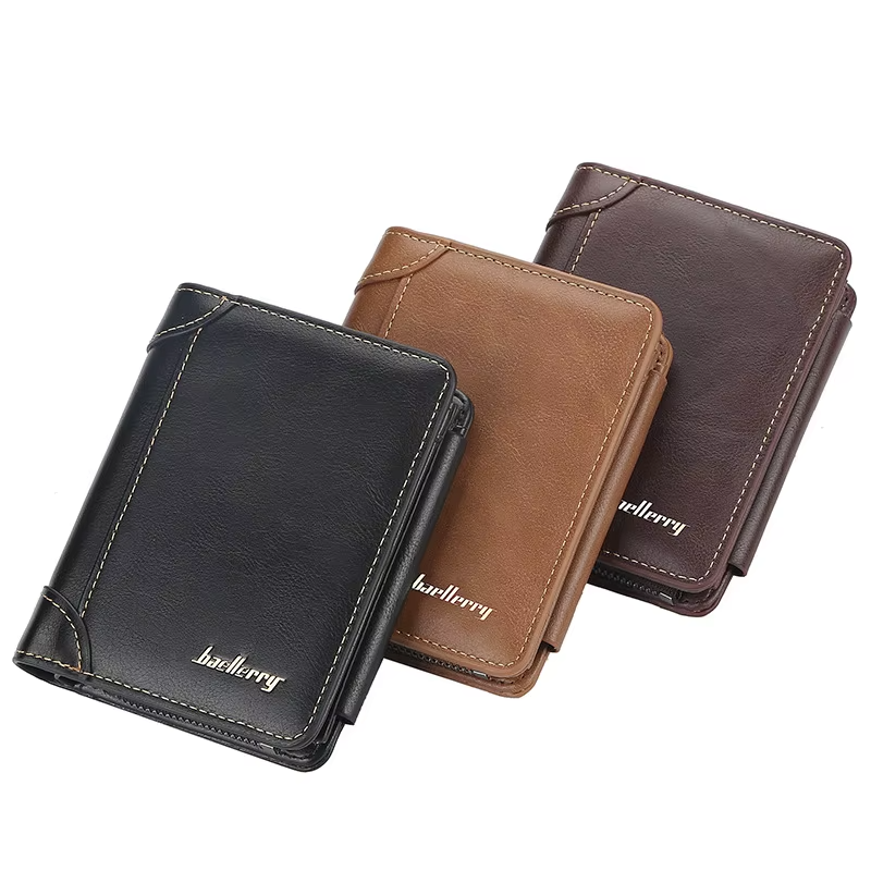 Men’s PU Leather Zip Wallet with Coin Pocket (Vintage Style) 4