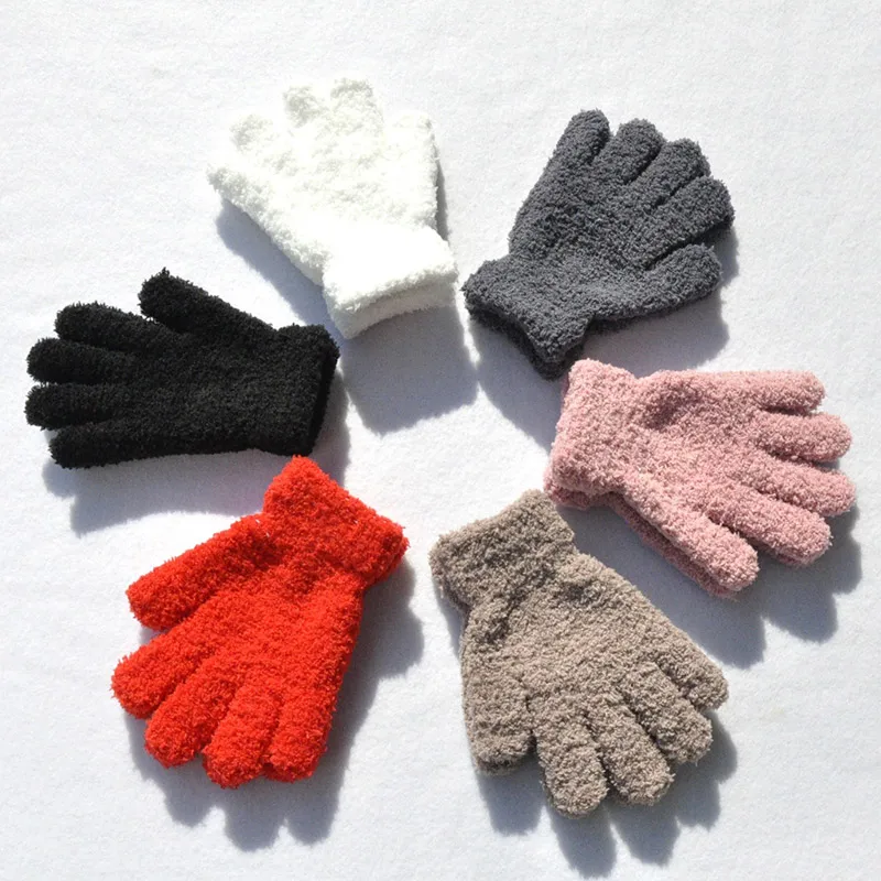 Winter Lamb Fleece Plush Gloves for Kids 5