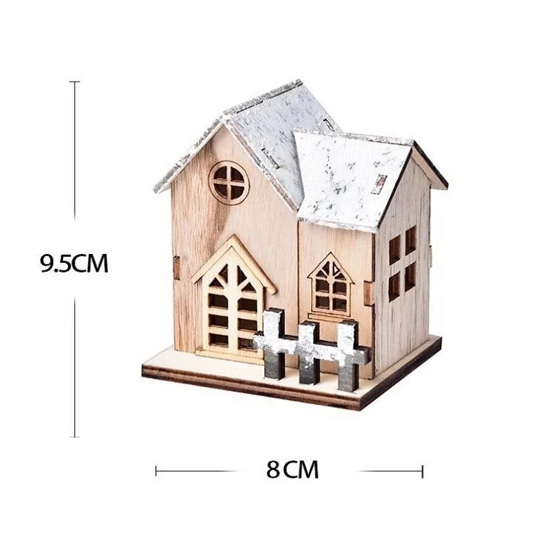 Christmas led wooden house light – luminous cabin decor for home & tree 6