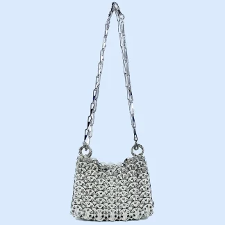 Silver Shiny Beaded Sequin Crossbody Bag for Women 1