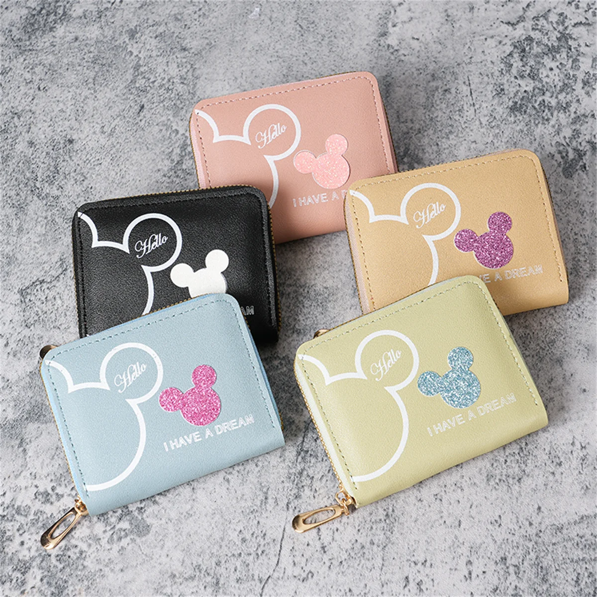 Cute Japanese & Korean Mini Zipper Wallet – Cartoon Short Coin Purse 1