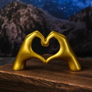 Gold heart hand sculpture for modern home décor 1