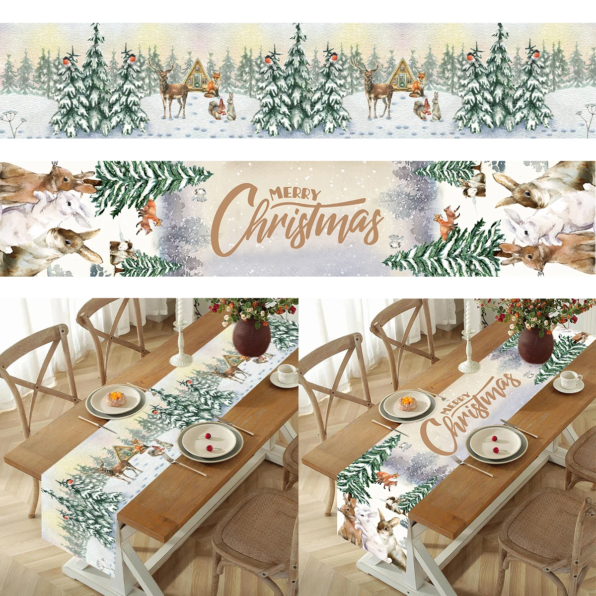 Christmas table runner – merry christmas holiday table decor for home 2