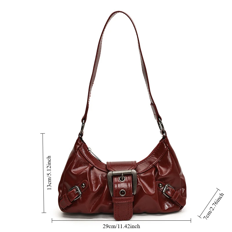 Retro Y2K Underarm Shoulder Bag – Vintage PU Leather Hobo 6