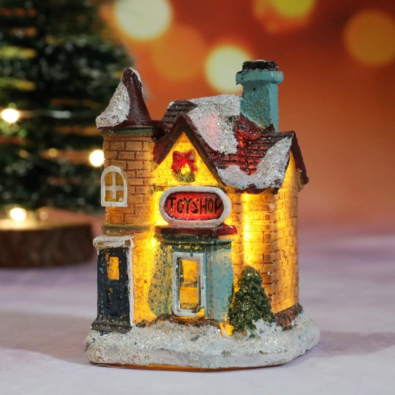 Christmas house led night light – cozy holiday decor lamp with battery power 4