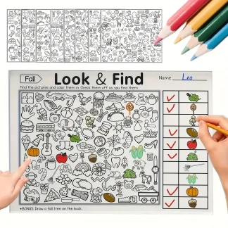 Children’s Hidden Object Coloring Book – Search & Color Activity Workbook 7