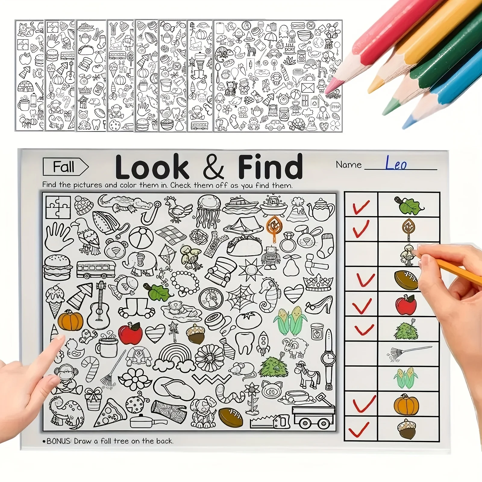 Children’s Hidden Object Coloring Book – Search & Color Activity Workbook 7