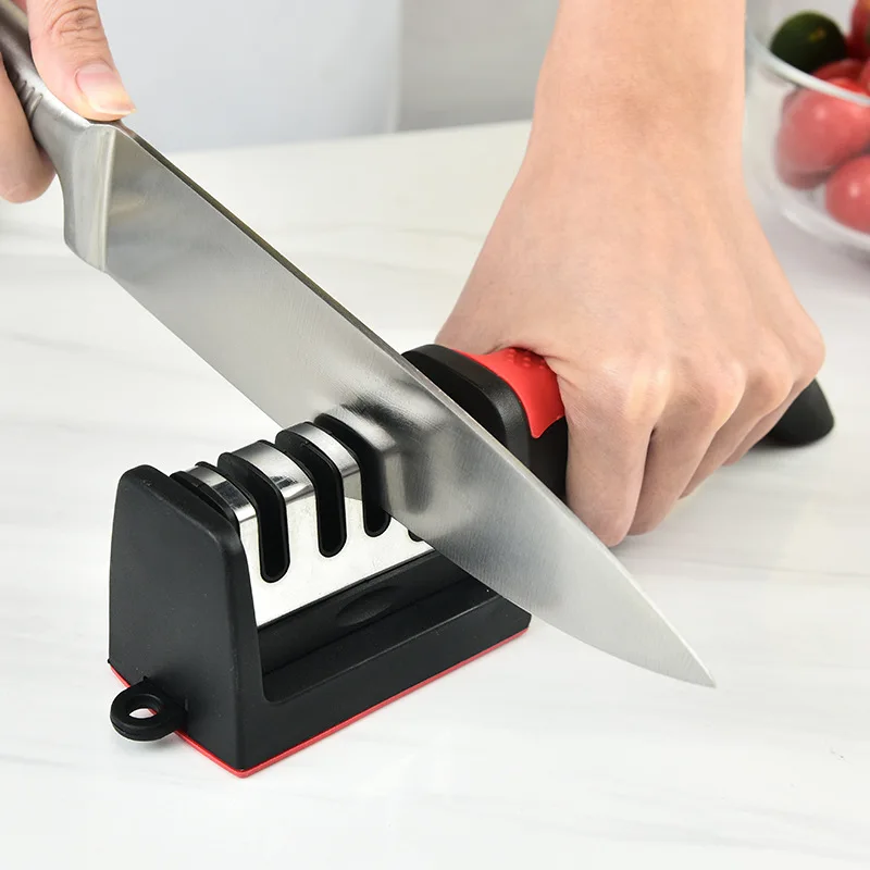 4-stage kitchen knife sharpener – multi-purpose handheld sharpening tool 1