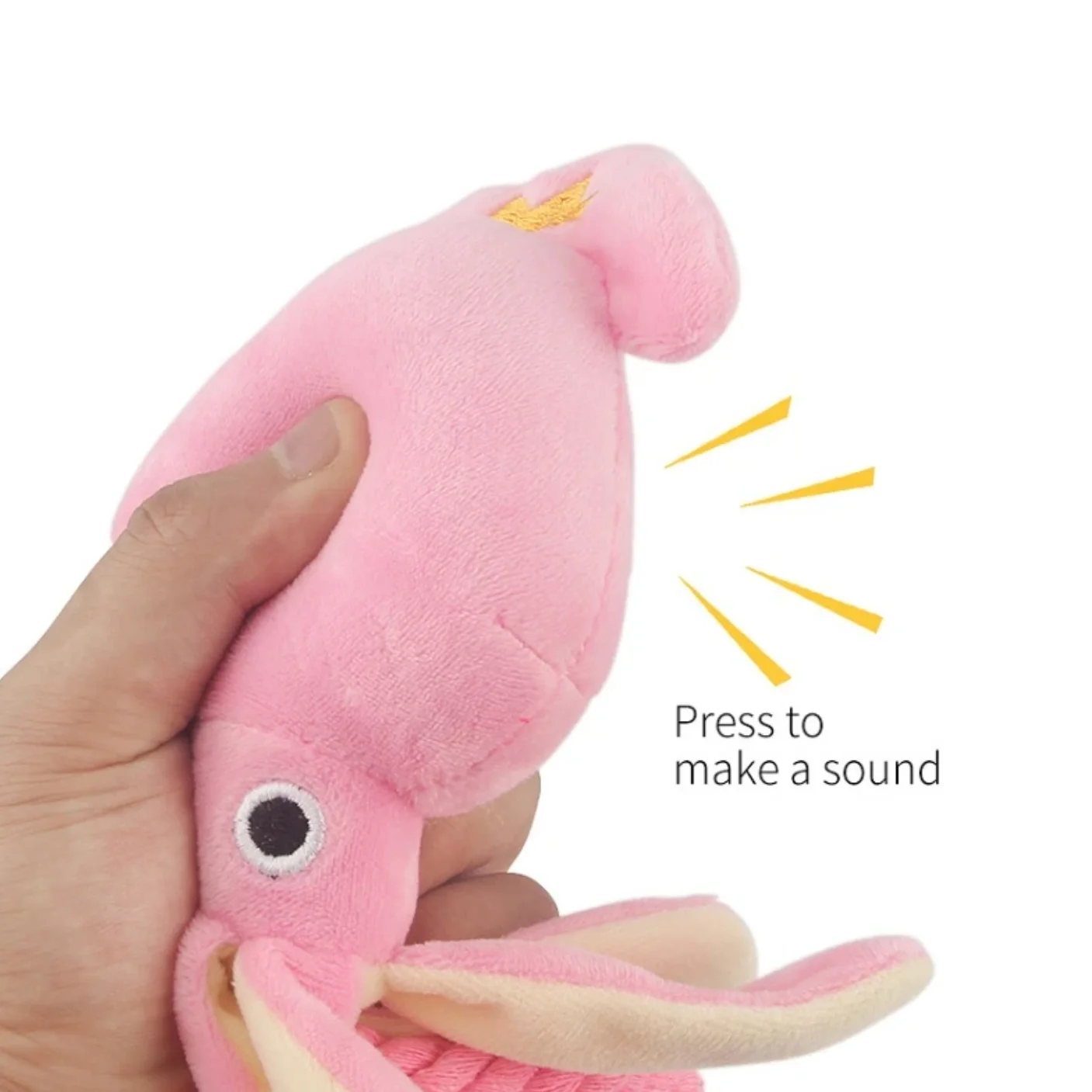 Pink Squid Plush Squeaky Dog Toy with Rope – Chew & Teeth Cleaning Toy 2