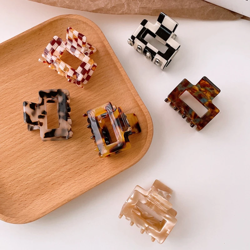 Colorful Plaid Acetate Mini Hair Claw Clip (3–3.3cm) 1