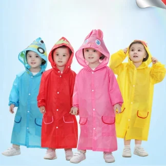 Kids Waterproof Cartoon Raincoat – Lightweight Outdoor Poncho for Boys & Girls