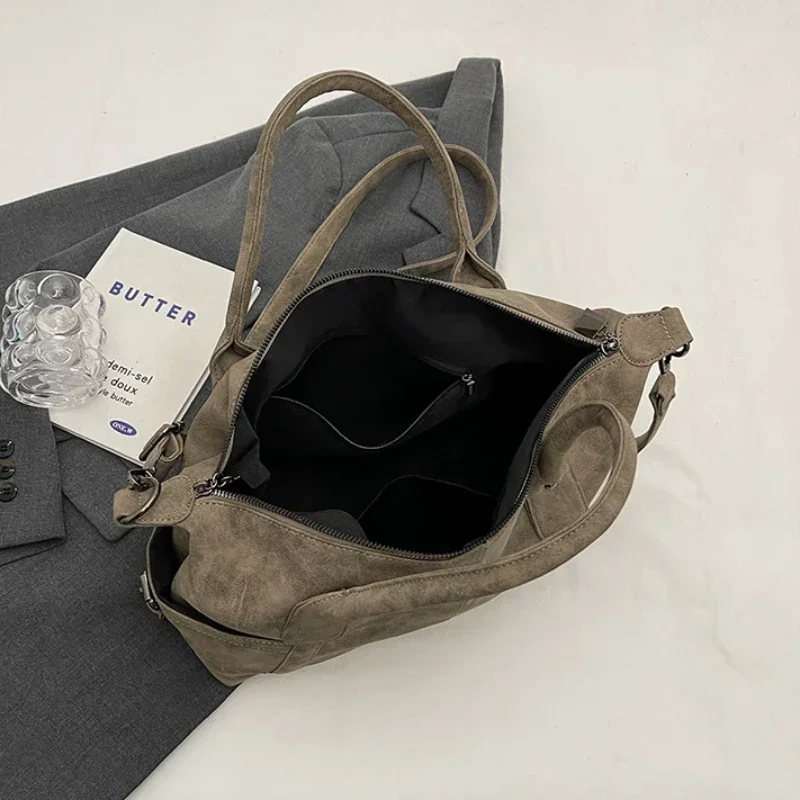 Retro Korean High-Capacity PU Shoulder Bag 5