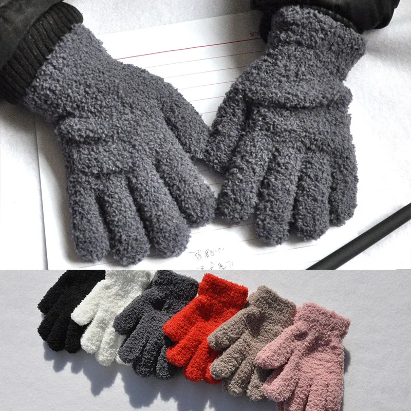 Winter Lamb Fleece Plush Gloves for Kids 1