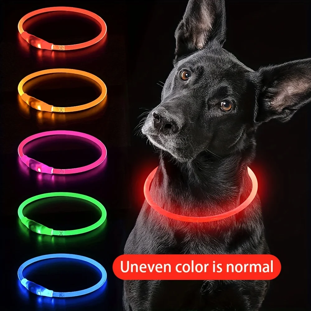 LED Dog & Cat Collar – Bright Anti-Lost Night Safety Collar- USB Rechargeable Collar 1