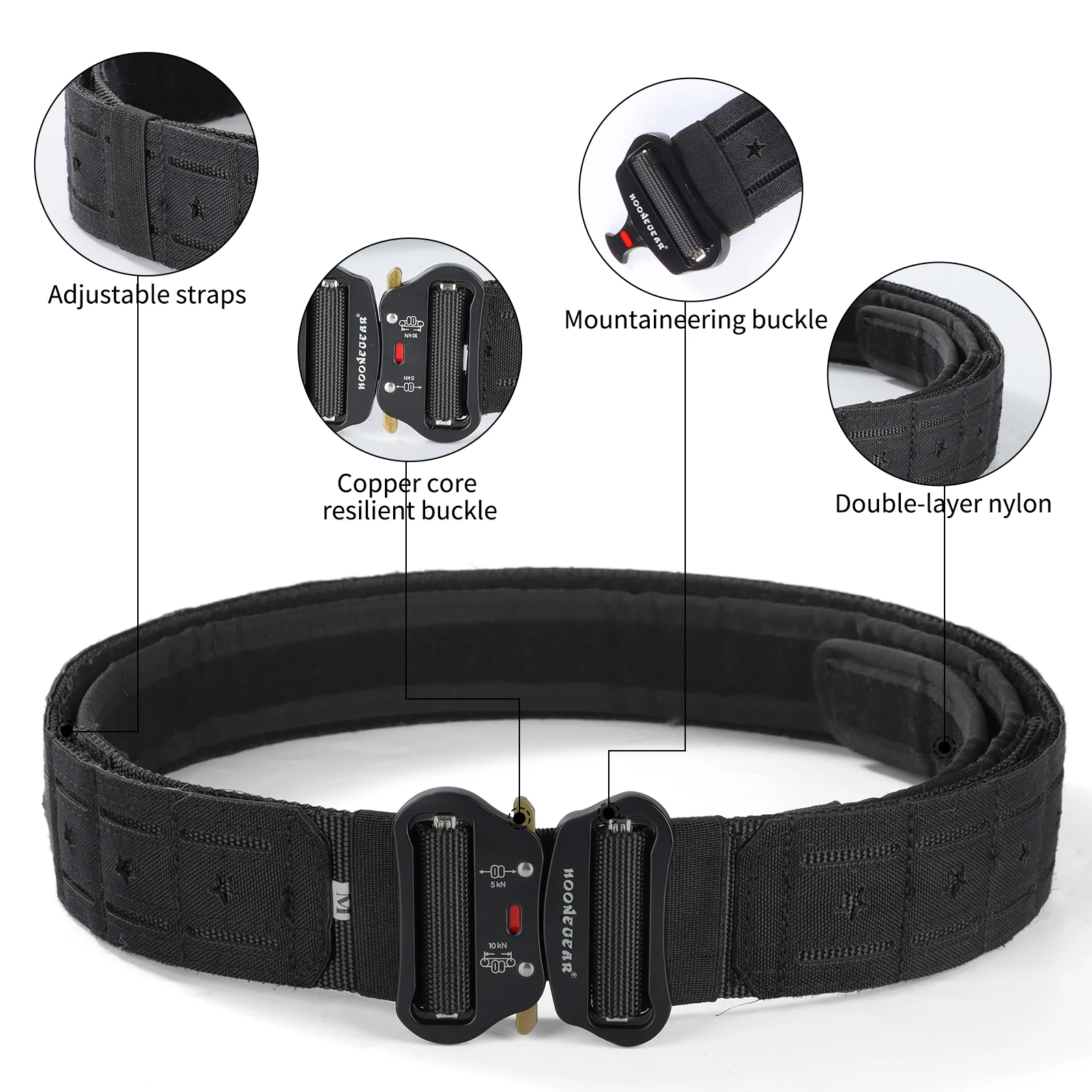 2" Tactical MOLLE Belt with Quick-Release Metal Buckle – Adjustable Duty Belt 3