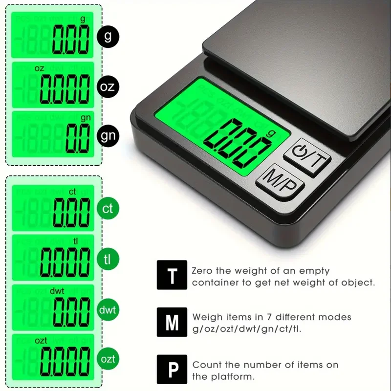 Precision pocket digital scale – 1000g x 0.1g mini gram scale with lcd display 3