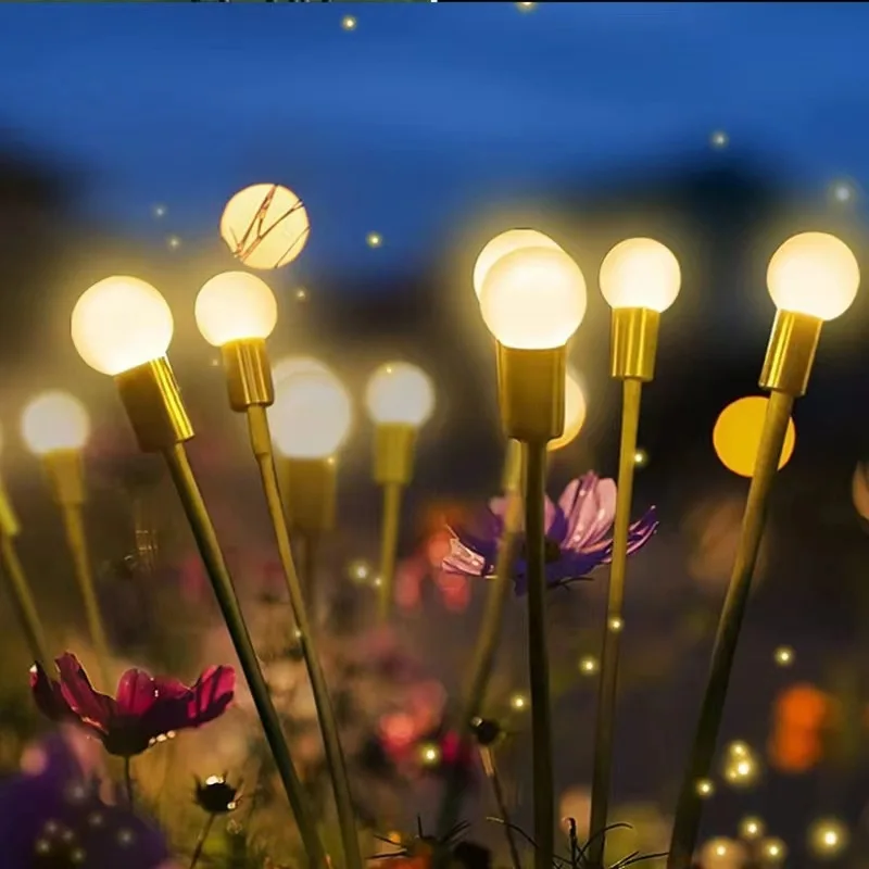 Solar firefly garden lights with flexible stems for outdoor décor 3