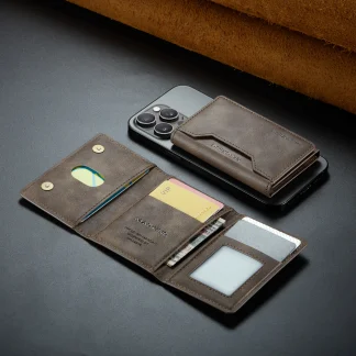 Luxury Magnetic Mini Leather Wallet for Men & Women (Foldable) 26