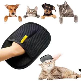Double sided pet hair removal glove for grooming and cleaning 12
