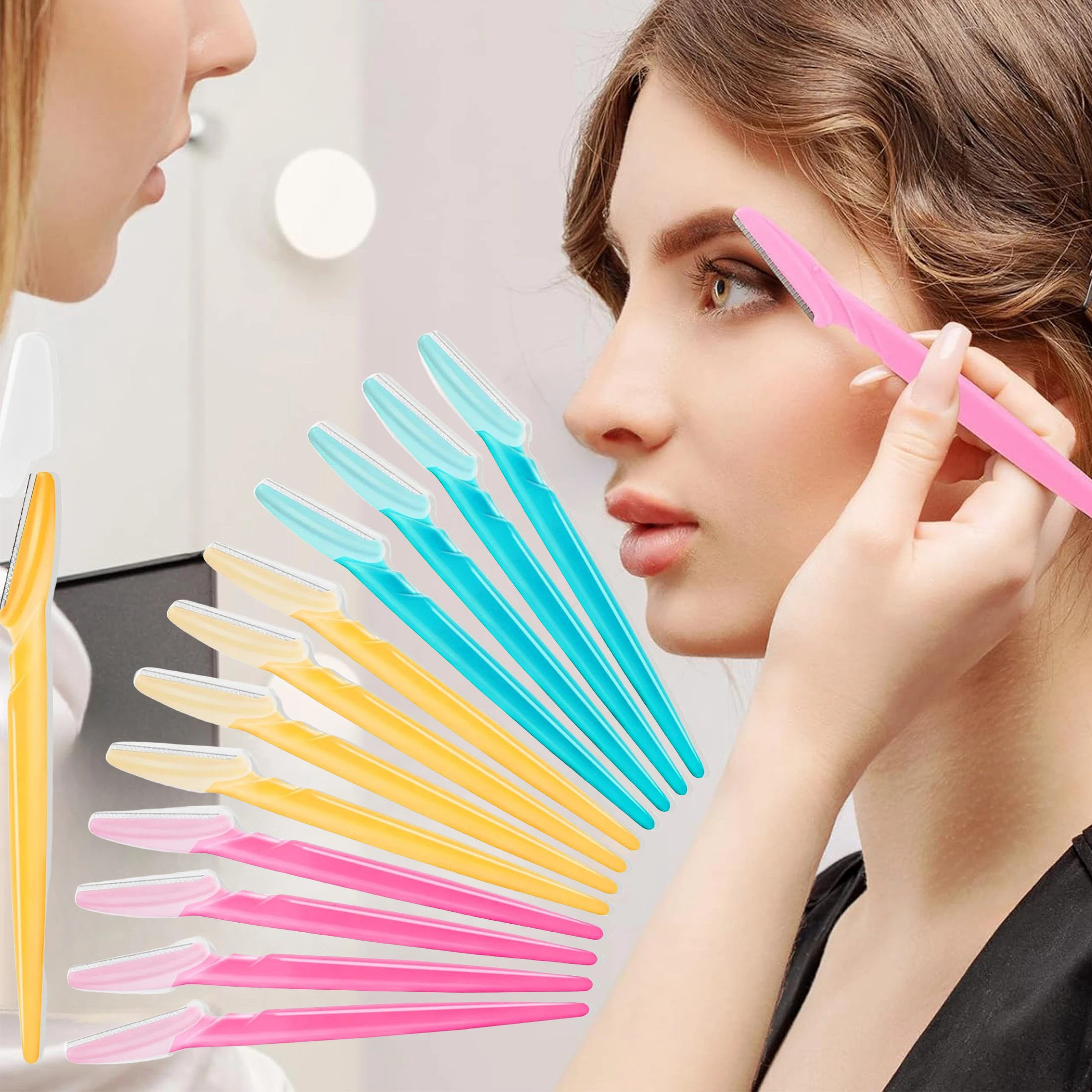 Eyebrow & Face Razor Set (5/10/30/40 Pcs) – Safe Hair Trimmer with Protective Cover 14