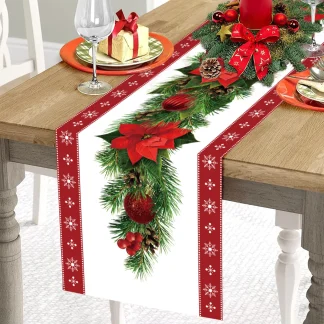 Christmas table runner – merry christmas holiday table decor for home 5