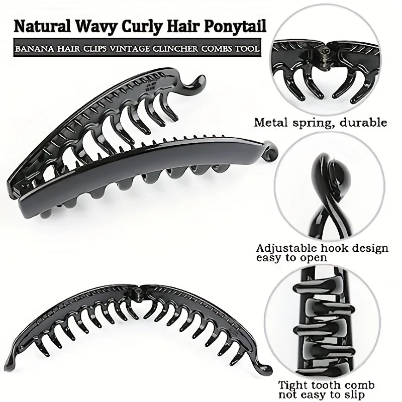 Matte Banana Hair Clip (Tortoise Style Hold) 3