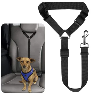 2-in-1 Adjustable Dog Car Seat Belt Leash for Safe Travel 1