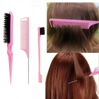 3PCS Hair Styling Comb Set (Edges, Teasing & Parting) 2