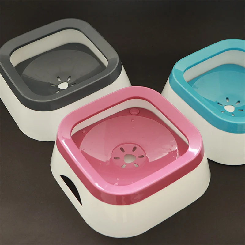 1L anti splash dog & cat water bowl large capacity spill resistant design 2