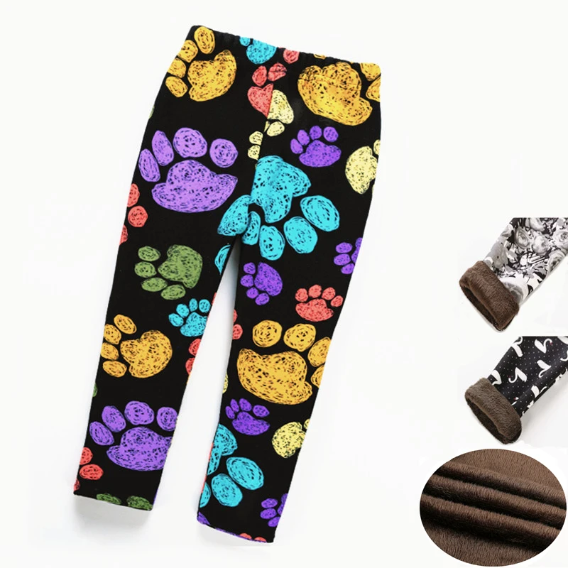 Kids Leggings Winter Plus Velvet Thick Warm Pants 3