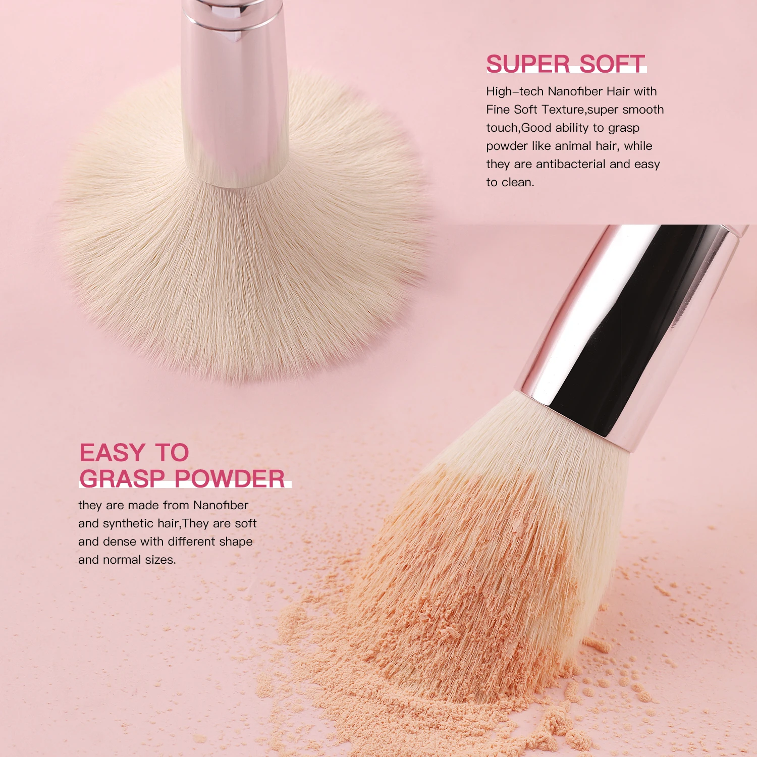 30-Piece Pro Makeup Brush Set – Natural Goat Hair + Synthetic Brushes for Face & Eyes 3