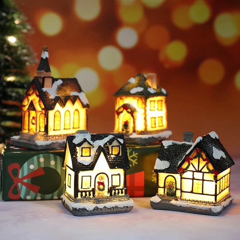 Christmas house led night light – cozy holiday decor lamp with battery power 3