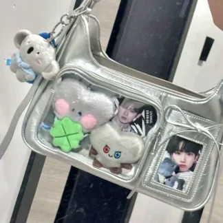 Kids Y2k Harajuku Shoulder Bag Women Korean Transparent Ita Bag School Crossbody Bag Anime Preppy Handbag Purse Toys 4