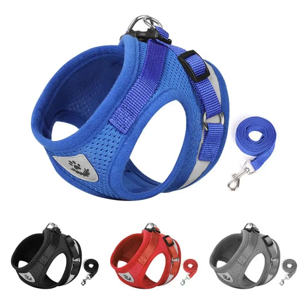 Adjustable reflective cat harness and leash set breathable escape resistant vest 3