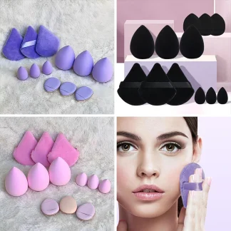 12-Piece Velvet Powder Puff Set – Soft Triangle Puffs for Setting Powder and Foundation 3