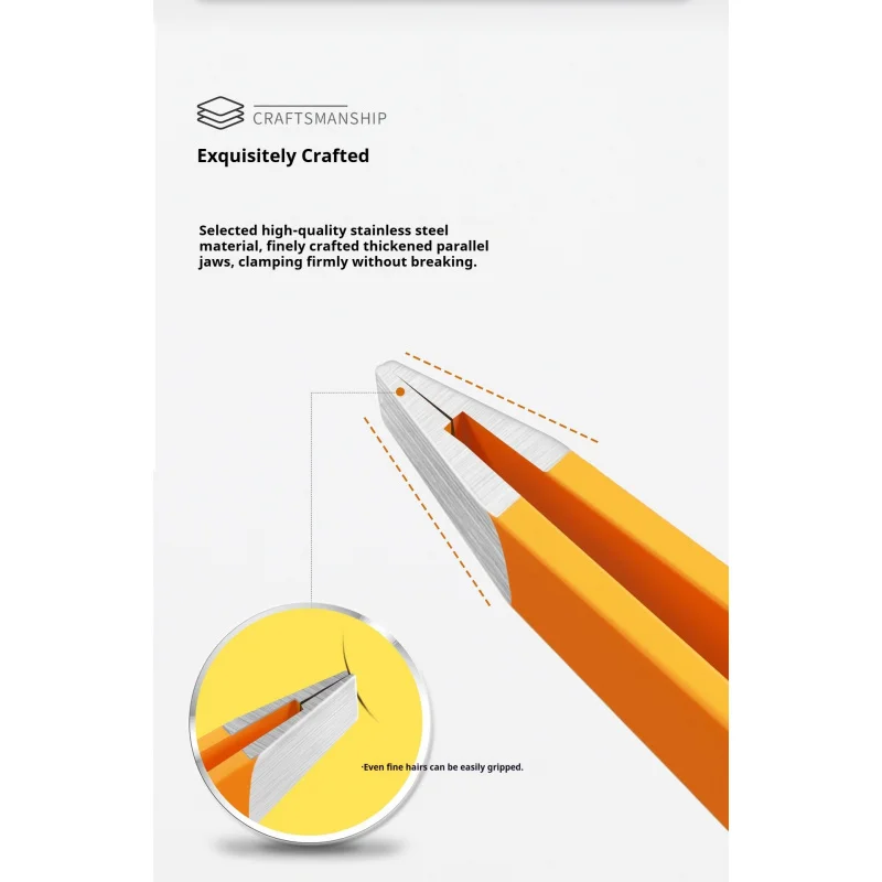 Precision Slant Tip Stainless Steel Tweezers – Expert Brow & Facial Hair Removal Tool 6