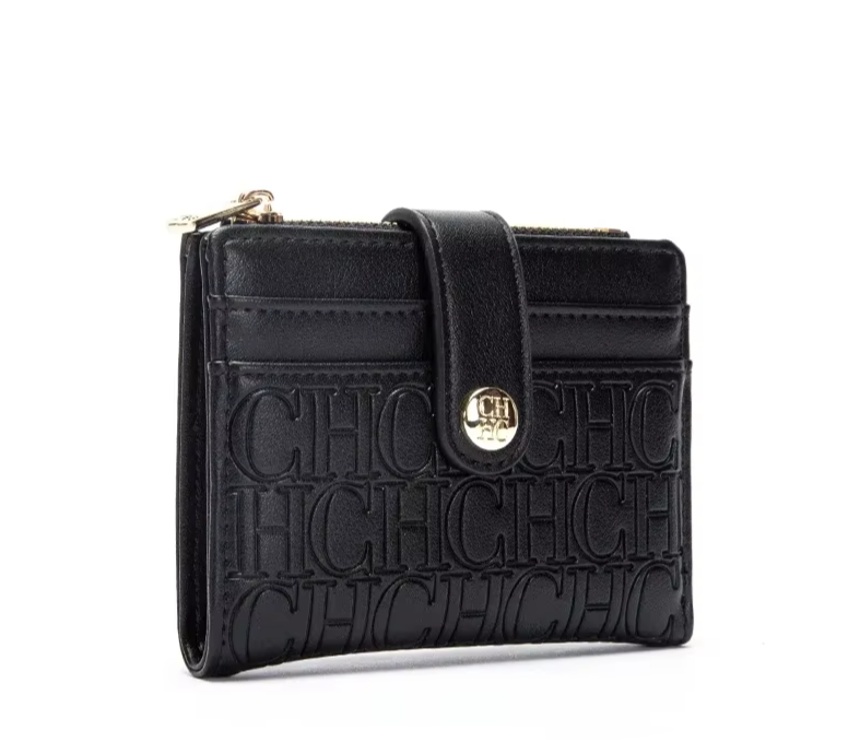 Women’s Compact Card Case with Zipper – Classic Retro Wallet