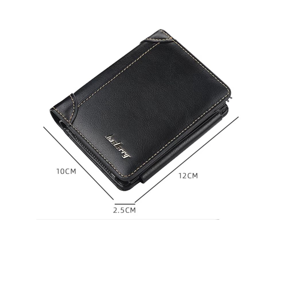 Men’s PU Leather Zip Wallet with Coin Pocket (Vintage Style) 2