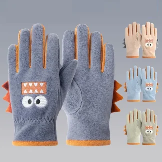 Kids Winter Cartoon Cycling Gloves Soft Warm Fleece 1